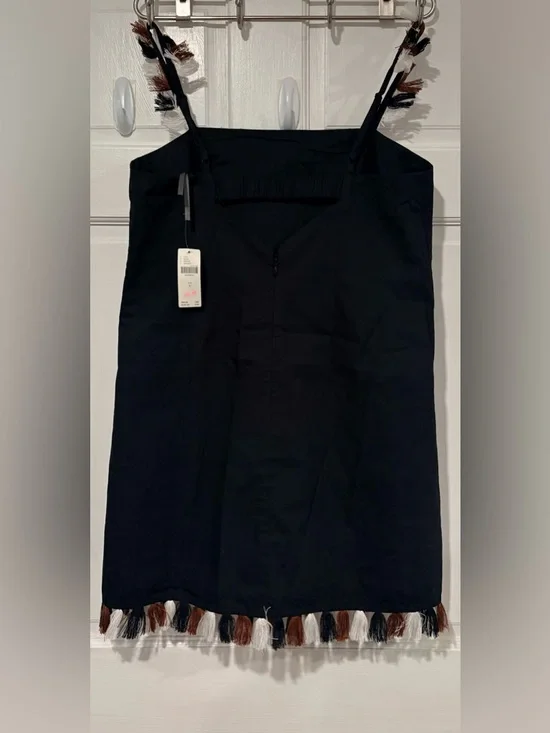 Anthropologie The Hartley Shift Mini Dress black fringe | color: black | size: S - Picture 2 of 9